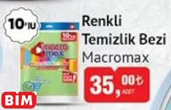 MACROMAX RENKLİ  TEMİZLİK BEZİ